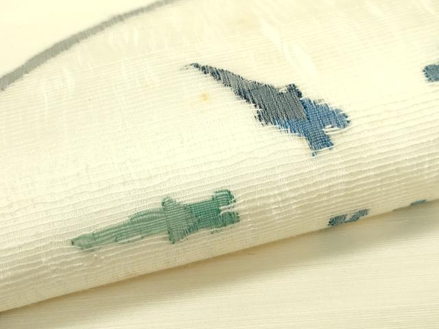 平和屋着物＊夏物　西陣　宮階織物　宮繍苑　里葉　九寸名古屋帯　魚　正絹　逸品　CABJ1680rv