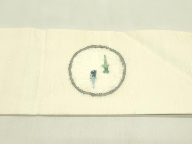 平和屋着物＊夏物　西陣　宮階織物　宮繍苑　里葉　九寸名古屋帯　魚　正絹　逸品　CABJ1680rv