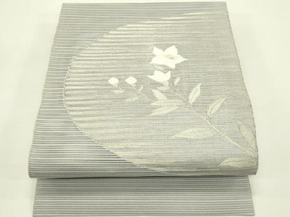 平和屋着物＊夏物　八寸名古屋帯　絽綴れ　桔梗　銀糸　正絹　逸品　CABJ1684rv