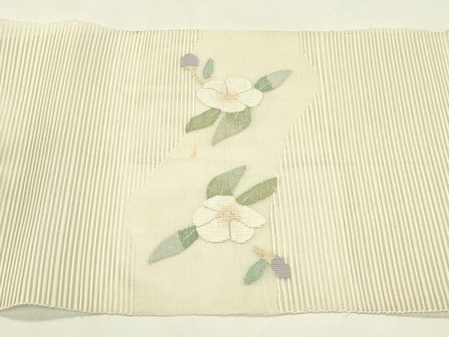 平和屋着物＊夏物　八寸名古屋帯　絽綴れ　草花文　金銀糸　正絹　逸品　CABJ1685rv