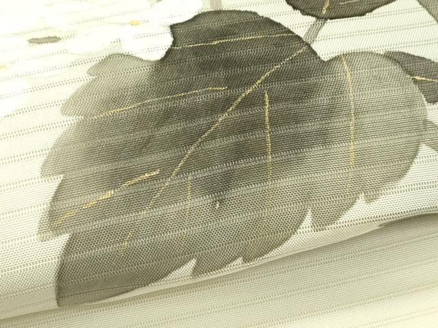 平和屋着物＊夏物　絽塩瀬　九寸名古屋帯　手描き　紫陽花　金彩　正絹　逸品　CABJ1693rv