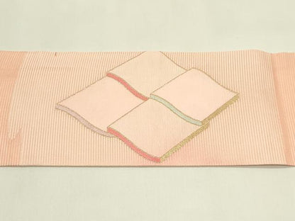 平和屋着物＊夏物　九寸名古屋帯　瓦文様　金糸　正絹　逸品　CABJ1697rv