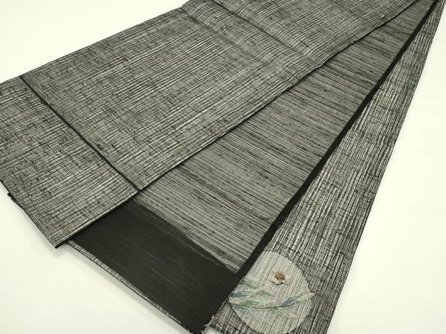 平和屋着物＊夏物　太鼓柄袋帯　すくい織　夏虫　黒地　金銀糸　正絹　逸品　未使用　CABJ1702rv
