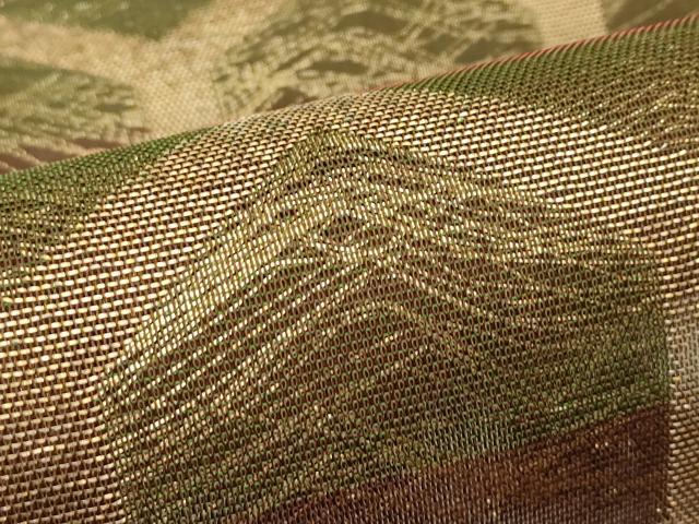 平和屋着物＊夏物　1854年創業　帯屋捨松　全通柄袋帯　亀甲文様　金糸証紙付き　正絹　逸品　未使用　CABJ1703rv