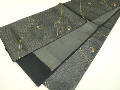 平和屋着物＊夏物　六通柄袋帯　抽象文　金糸　正絹　逸品　CABJ1705rv