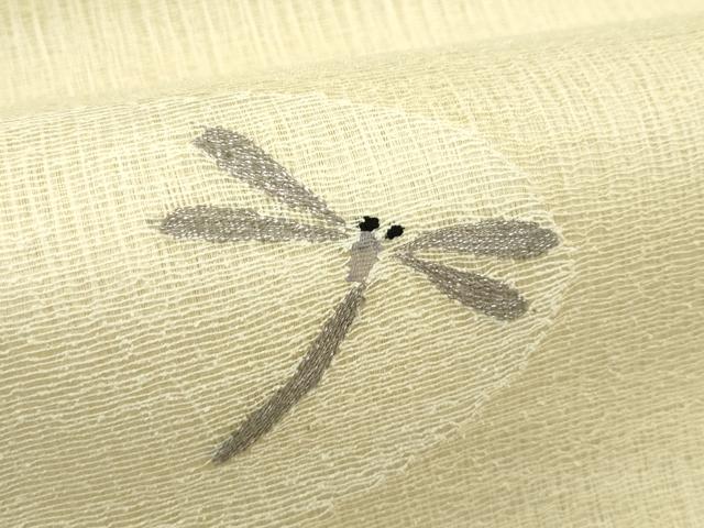 平和屋着物＊夏物　太鼓柄袋帯　すくい織　夏虫　金銀糸　正絹　逸品　CABJ1707rv