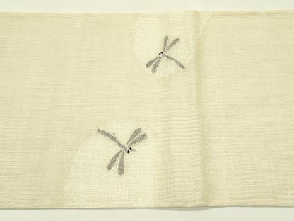 平和屋着物＊夏物　太鼓柄袋帯　すくい織　夏虫　金銀糸　正絹　逸品　CABJ1707rv