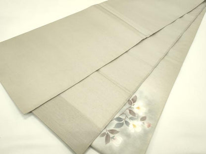 平和屋着物＊夏物　太鼓柄袋帯　手描き　草花文　正絹　逸品　未使用　CABJ1708rv