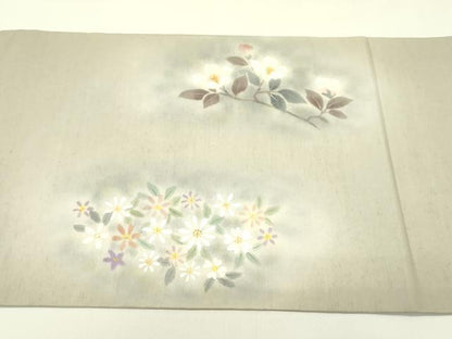 平和屋着物＊夏物　太鼓柄袋帯　手描き　草花文　正絹　逸品　未使用　CABJ1708rv