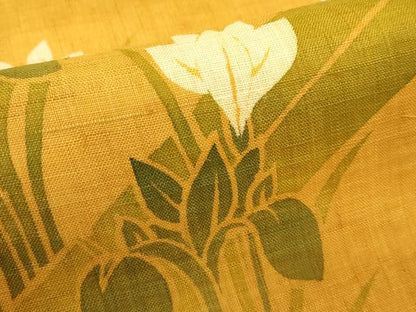 平和屋着物＊夏物　太鼓柄袋帯　作家物　ろうけつ染め　杜若　麻　逸品　CABJ1709rv
