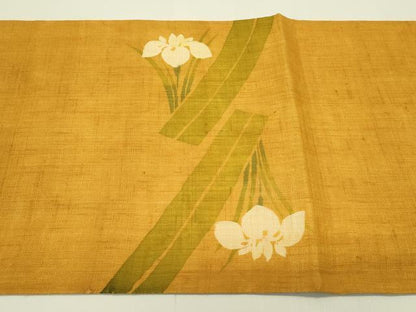 平和屋着物＊夏物　太鼓柄袋帯　作家物　ろうけつ染め　杜若　麻　逸品　CABJ1709rv