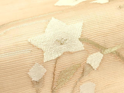 平和屋着物＊夏物　太鼓柄袋帯　すくい織　桔梗　金銀糸　正絹　逸品　未使用　CABJ1712rv