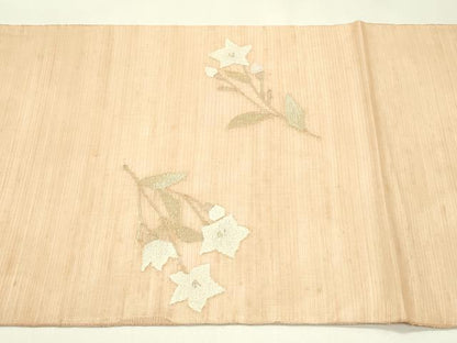 平和屋着物＊夏物　太鼓柄袋帯　すくい織　桔梗　金銀糸　正絹　逸品　未使用　CABJ1712rv