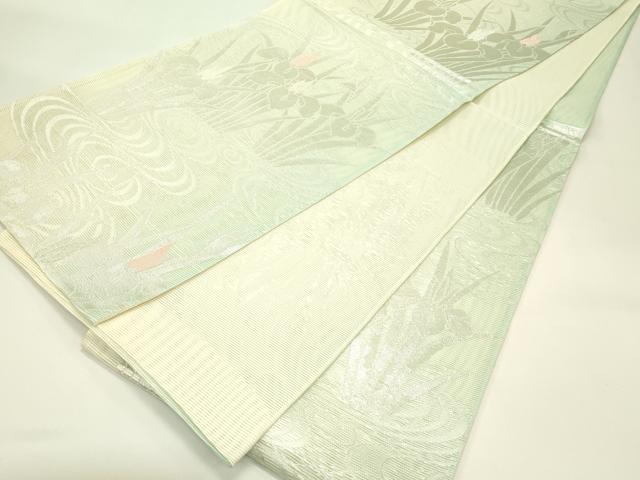 平和屋着物＊夏物　六通柄袋帯　杜若　銀糸　正絹　逸品　CABJ1713rv