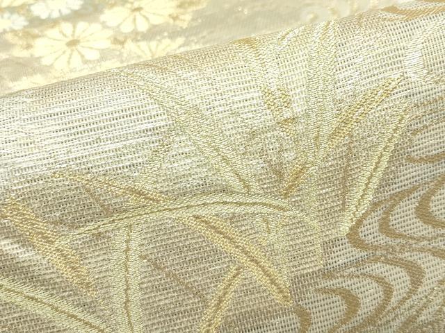 平和屋着物＊夏物　六通柄袋帯　鬘帯草花文　金銀糸　正絹　逸品　CABJ1714rv