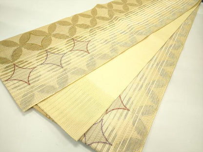 平和屋着物＊夏物　全通柄袋帯　七宝文　金糸　正絹　逸品　CABJ1717rv