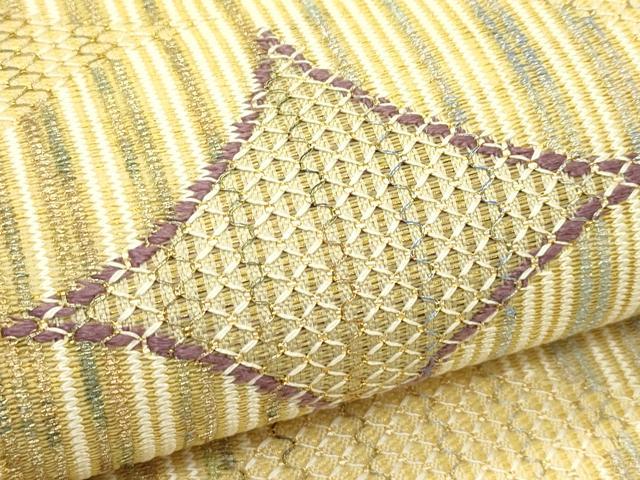 平和屋着物＊夏物　全通柄袋帯　七宝文　金糸　正絹　逸品　CABJ1717rv