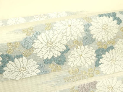 平和屋着物＊夏物　六通柄袋帯　唐織　菊霞文　金銀糸　正絹　逸品　CABJ1718rv