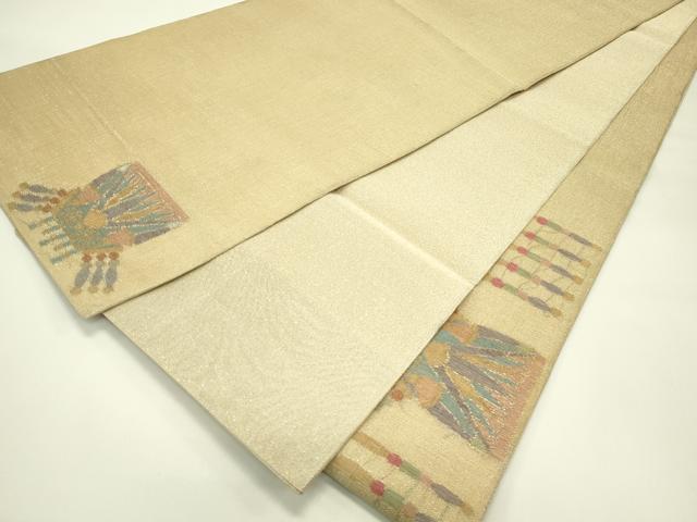 平和屋着物＊夏物　太鼓柄袋帯　正倉院花鳥文　金糸　正絹　逸品　CABJ1719rv