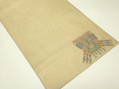 平和屋着物＊夏物　太鼓柄袋帯　正倉院花鳥文　金糸　正絹　逸品　CABJ1719rv