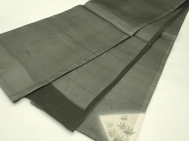 平和屋着物＊夏物　太鼓柄袋帯　楓　黒地　金彩　正絹　逸品　CABJ1720rv