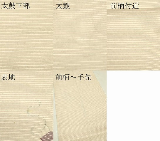 平和屋着物＊夏物　能州紬　絲藝苑　上島洋山　太鼓柄袋帯　トンボ草花文　銀糸　正絹　逸品　CABJ1721rv