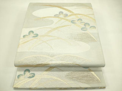 平和屋着物＊夏物　六通柄袋帯　萩芝草文　こかげ　金糸　正絹　逸品　CABJ1725rv