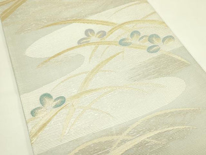平和屋着物＊夏物　六通柄袋帯　萩芝草文　こかげ　金糸　正絹　逸品　CABJ1725rv