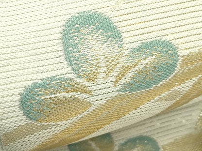 平和屋着物＊夏物　六通柄袋帯　萩芝草文　こかげ　金糸　正絹　逸品　CABJ1725rv