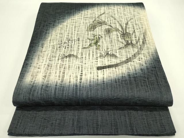 平和屋着物＊夏物　太鼓柄袋帯　作家物　櫛織　手描き　鳥獣戯画　正絹　逸品　CABJ1727rv