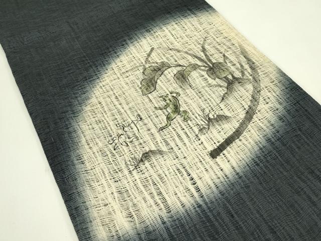 平和屋着物＊夏物　太鼓柄袋帯　作家物　櫛織　手描き　鳥獣戯画　正絹　逸品　CABJ1727rv