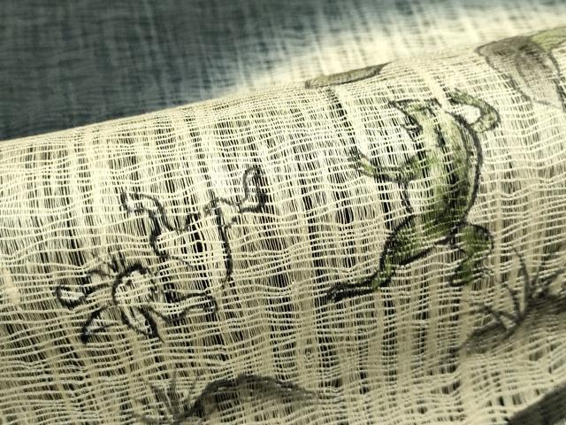 平和屋着物＊夏物　太鼓柄袋帯　作家物　櫛織　手描き　鳥獣戯画　正絹　逸品　CABJ1727rv