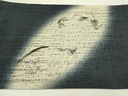 平和屋着物＊夏物　太鼓柄袋帯　作家物　櫛織　手描き　鳥獣戯画　正絹　逸品　CABJ1727rv