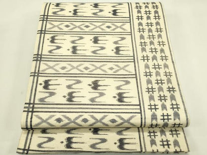 平和屋着物＊夏物　全通柄袋帯　絣文様　正絹　逸品　CABJ1729rv