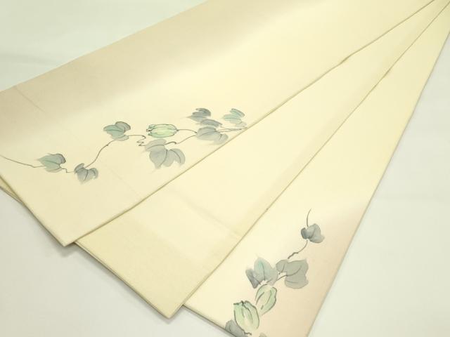 平和屋着物＊夏物　太鼓柄袋帯　夏結城　手描き　蔦の葉文　証紙付き　正絹　逸品　CABJ1731rv