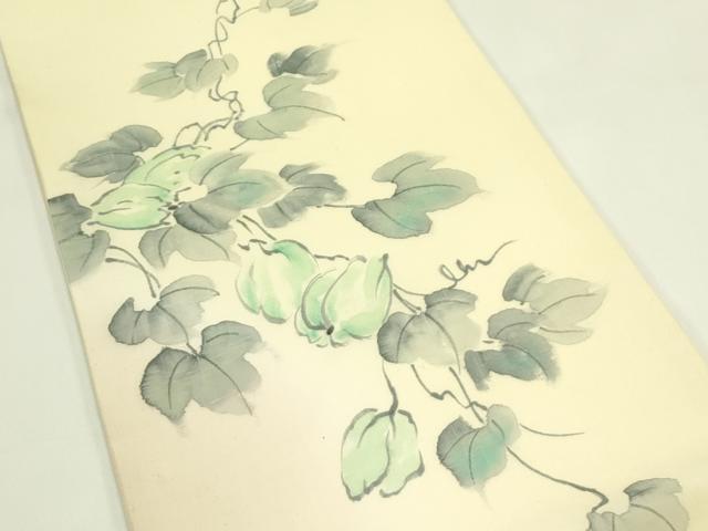 平和屋着物＊夏物　太鼓柄袋帯　夏結城　手描き　蔦の葉文　証紙付き　正絹　逸品　CABJ1731rv