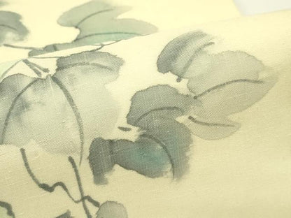 平和屋着物＊夏物　太鼓柄袋帯　夏結城　手描き　蔦の葉文　証紙付き　正絹　逸品　CABJ1731rv