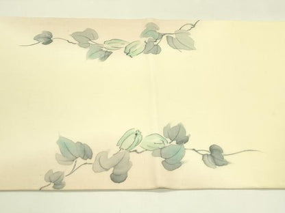 平和屋着物＊夏物　太鼓柄袋帯　夏結城　手描き　蔦の葉文　証紙付き　正絹　逸品　CABJ1731rv