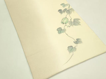 平和屋着物＊夏物　太鼓柄袋帯　夏結城　手描き　蔦の葉文　証紙付き　正絹　逸品　CABJ1731rv