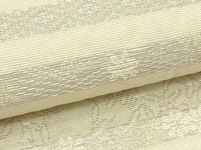 平和屋着物＊夏物　六通柄袋帯　草花横段文　金銀糸　正絹　逸品　CABJ1732rv