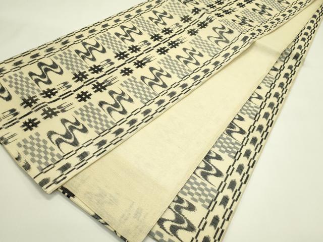 平和屋着物＊夏物　全通柄袋帯　絣文様　正絹　逸品　未使用　CABJ1734rv
