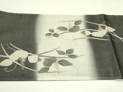 平和屋着物＊夏物　太鼓柄袋帯　草花文　金彩　正絹　逸品　CABJ1736rv