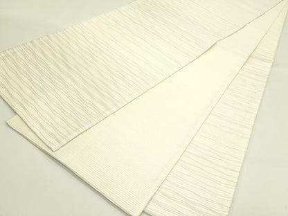 平和屋着物＊夏物　西陣　華翔苑謹製　六通柄袋帯　よろけ縞　銀糸　証紙付き　正絹　逸品　CABJ1738rv