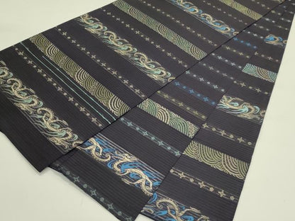 平和屋着物＊夏物　アンティーク　大正ロマン　丸帯　引き抜き帯　龍　金糸　正絹　逸品　CABJ1742rv
