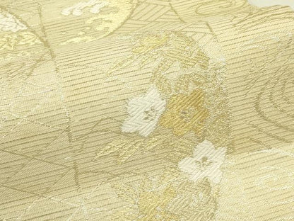 平和屋着物＊夏物　六通柄袋帯　立波草花文　金糸　正絹　逸品　未使用　CABJ1743rv