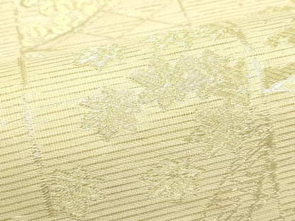 平和屋着物＊夏物　六通柄袋帯　立波草花文　金糸　正絹　逸品　未使用　CABJ1743rv