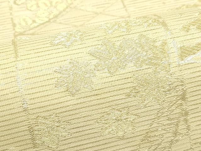 平和屋着物＊夏物　六通柄袋帯　立波草花文　金糸　正絹　逸品　未使用　CABJ1743rv