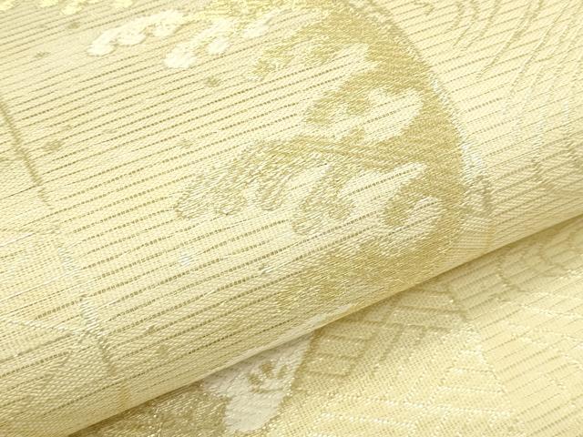 平和屋着物＊夏物　六通柄袋帯　立波草花文　金糸　正絹　逸品　未使用　CABJ1743rv