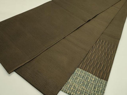 平和屋着物＊夏物　太鼓柄袋帯　市松文様　正絹　逸品　CABJ1744rv