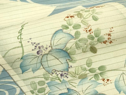 平和屋着物＊夏物　アンティーク　大正ロマン　丸帯　引き抜き帯　駒刺繍　流水色紙草花文　正絹　逸品　CABJ1750rv